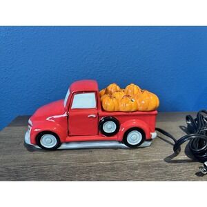Scentsy Red Pickup Truck & Wax Warmer Pumpkin Lid